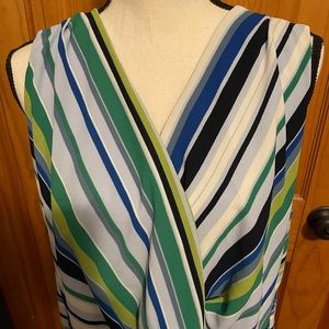Sabrina Blue striped, long dress size 18W